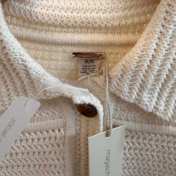 Magaschoni Cream Button-Up Cardigan Sweater - Picture 3 of 4